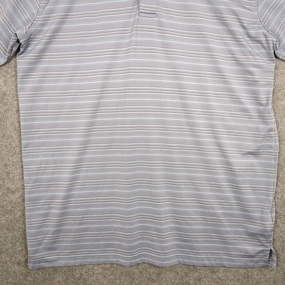 Pebble Beach Performance Mens Polo Shirt Blue Stripe Short Sleeve Size M - Picture 5 of 12